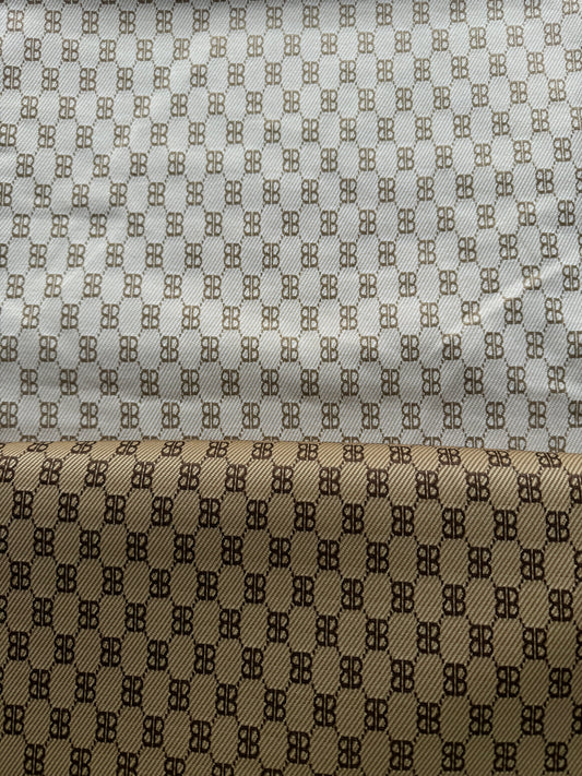 Classic Brown Balenciaga Knitting Twill Fabric for Custom T-shirt Crafts