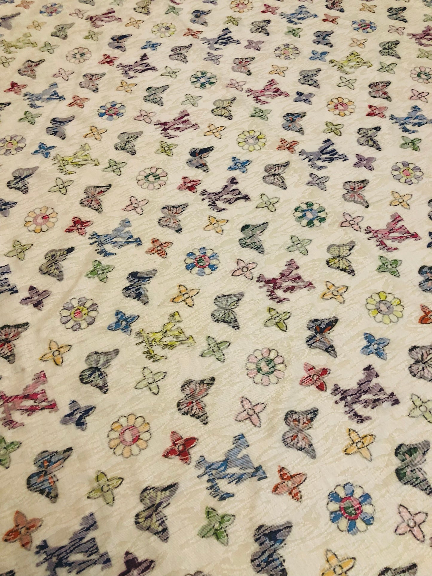Custom LV Butterfly Designer Jacquard Fabric for Clothing Crafts
