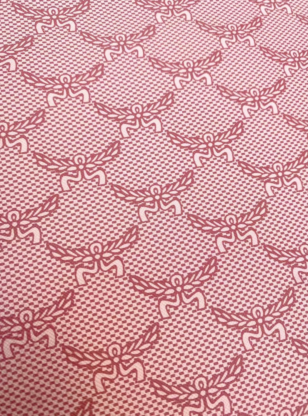 Hot Sale Pink Mcm Vinyl Leather for Custom Bags DIY Crafts