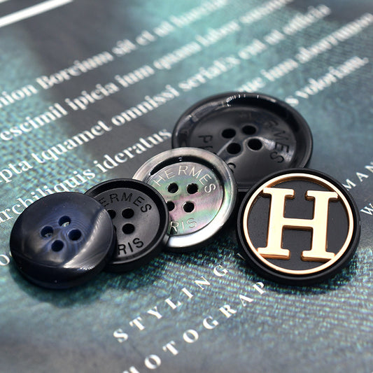 Black Golden Hermes Buttons for Apparel Accessories