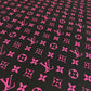 Black Pink LV Vinyl Leather for Custom Bag DIY Crafts