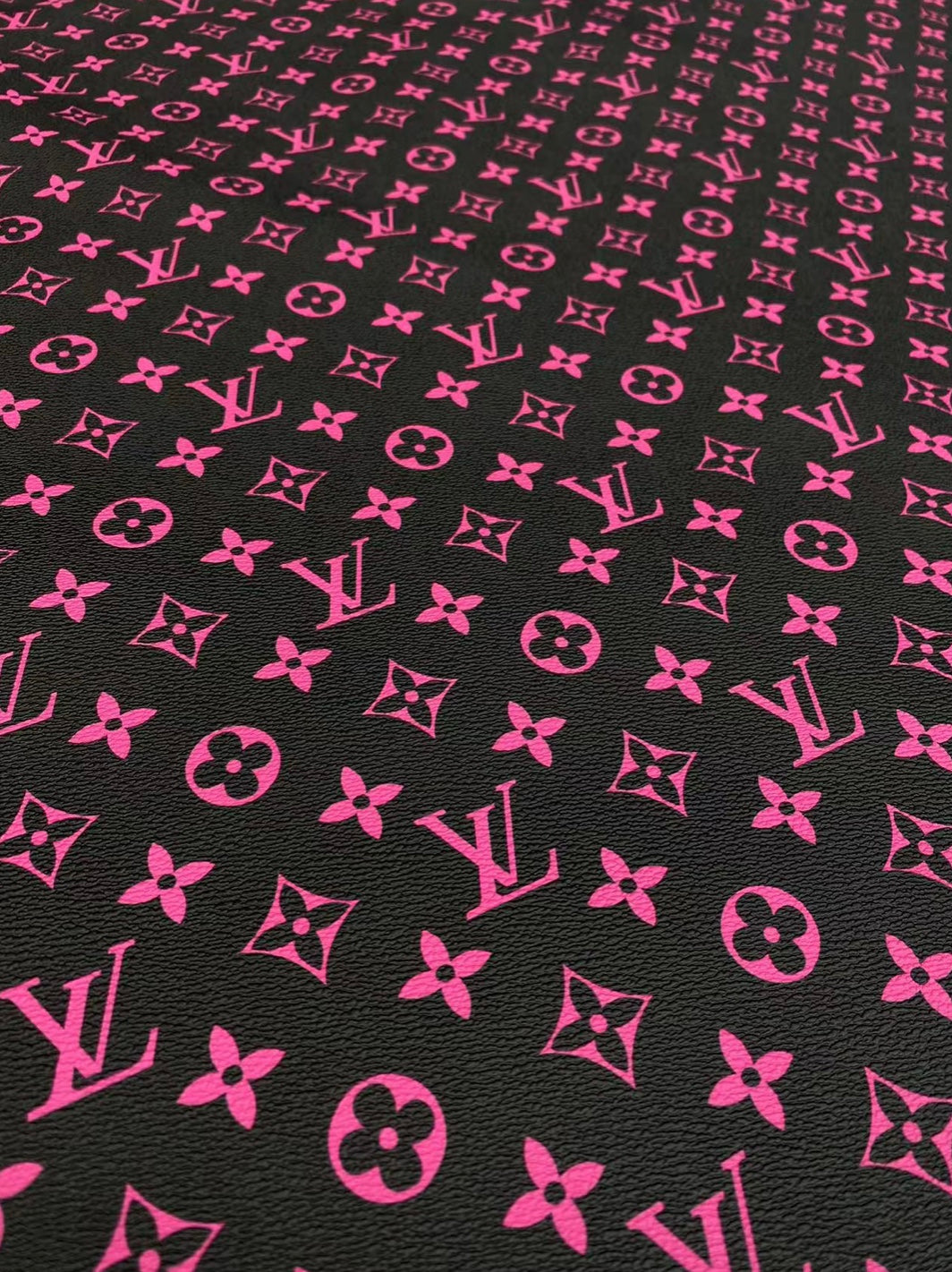 Black Pink LV Vinyl Leather for Custom Bag DIY Crafts