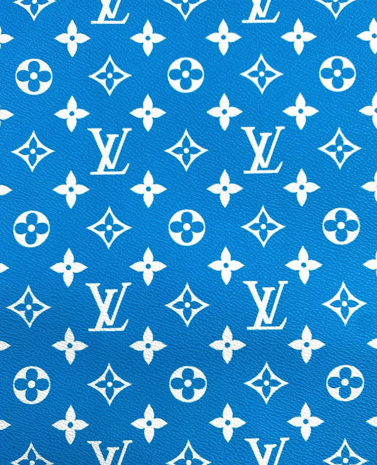 Classic Blue Lv Vinyl Leather for Custom Sneakers DIY Crafts