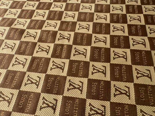 Classic Brown LV Check Knitting Twill Fabric for Crafts Custom