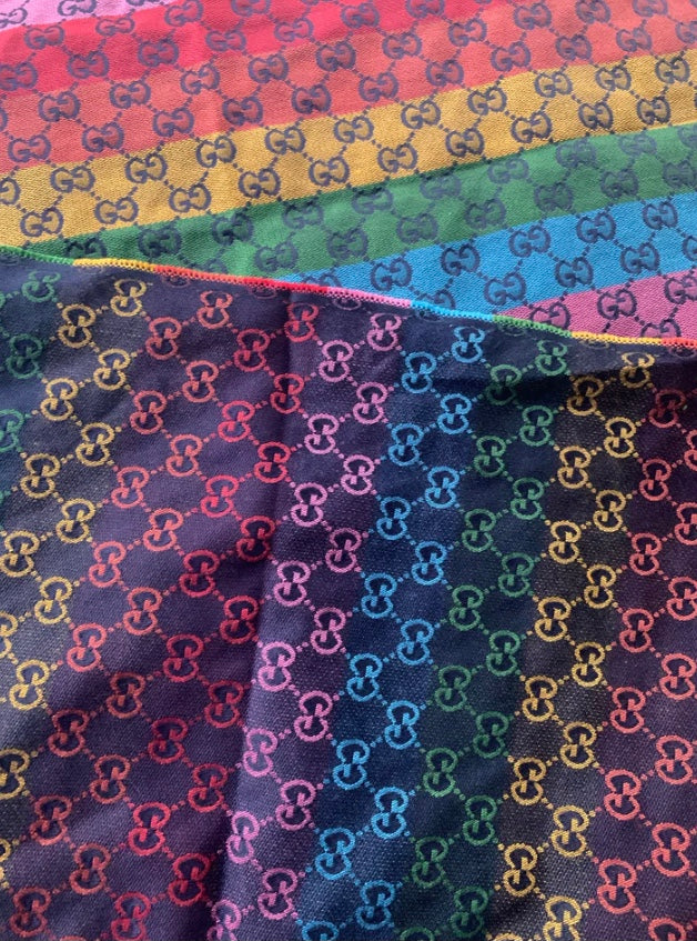 New Trending Rainbow Gucci Fabric for Custom Bag Sold By Yard