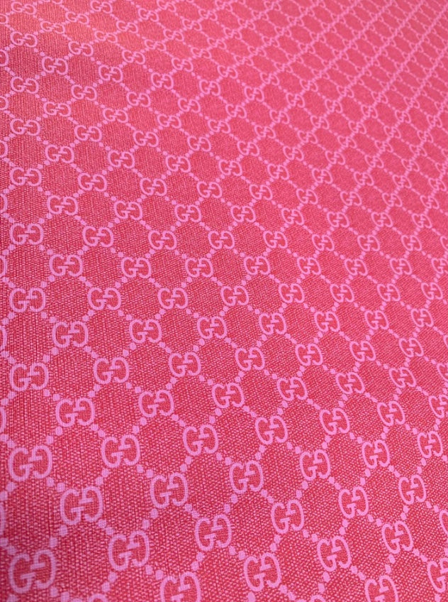 Vintage Pink Gucci Vinyl Leather for Custom Sneakers Upholstery
