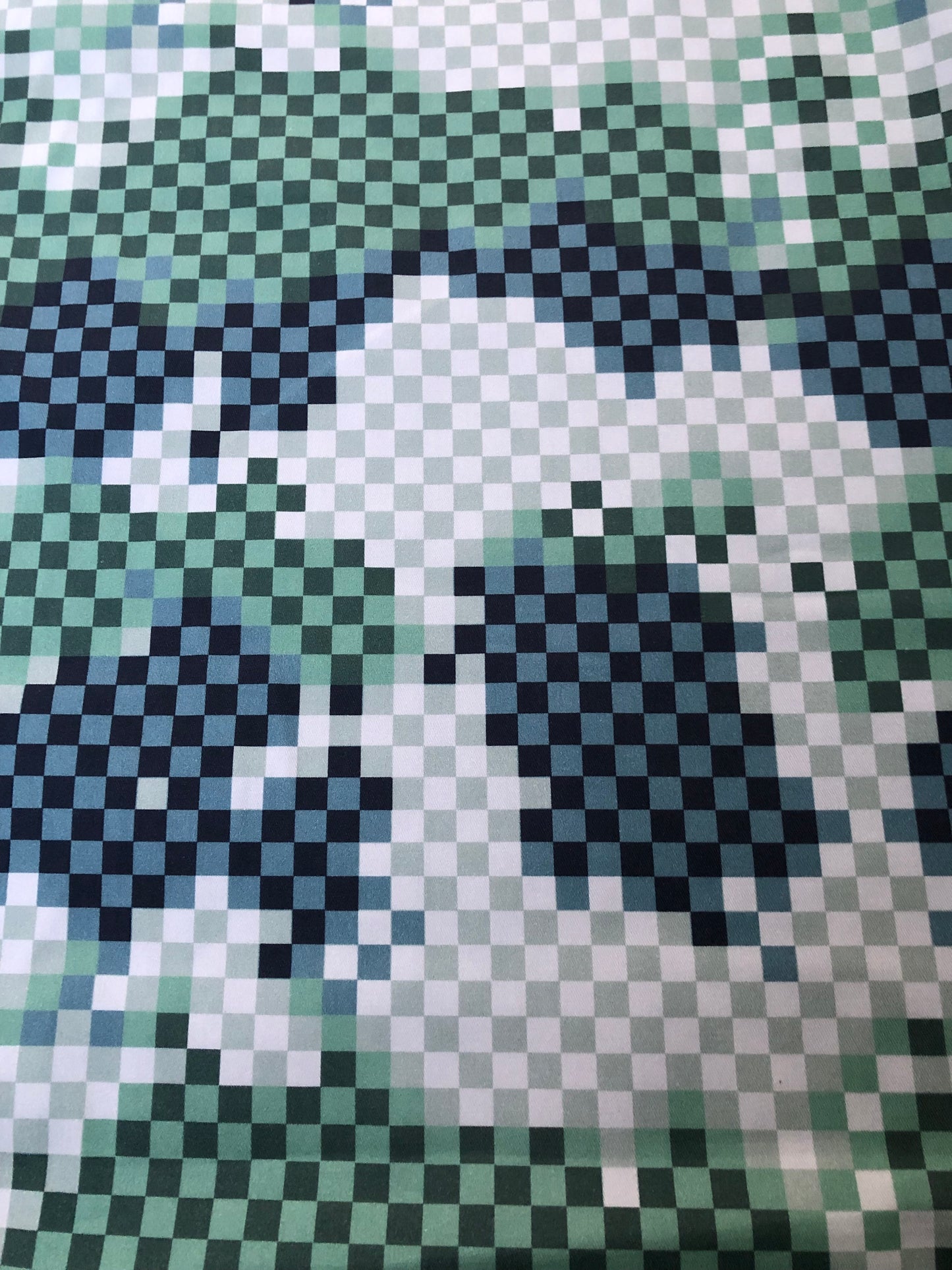 Green Damier Check Lv Cotton Fabric for DIY Crafts