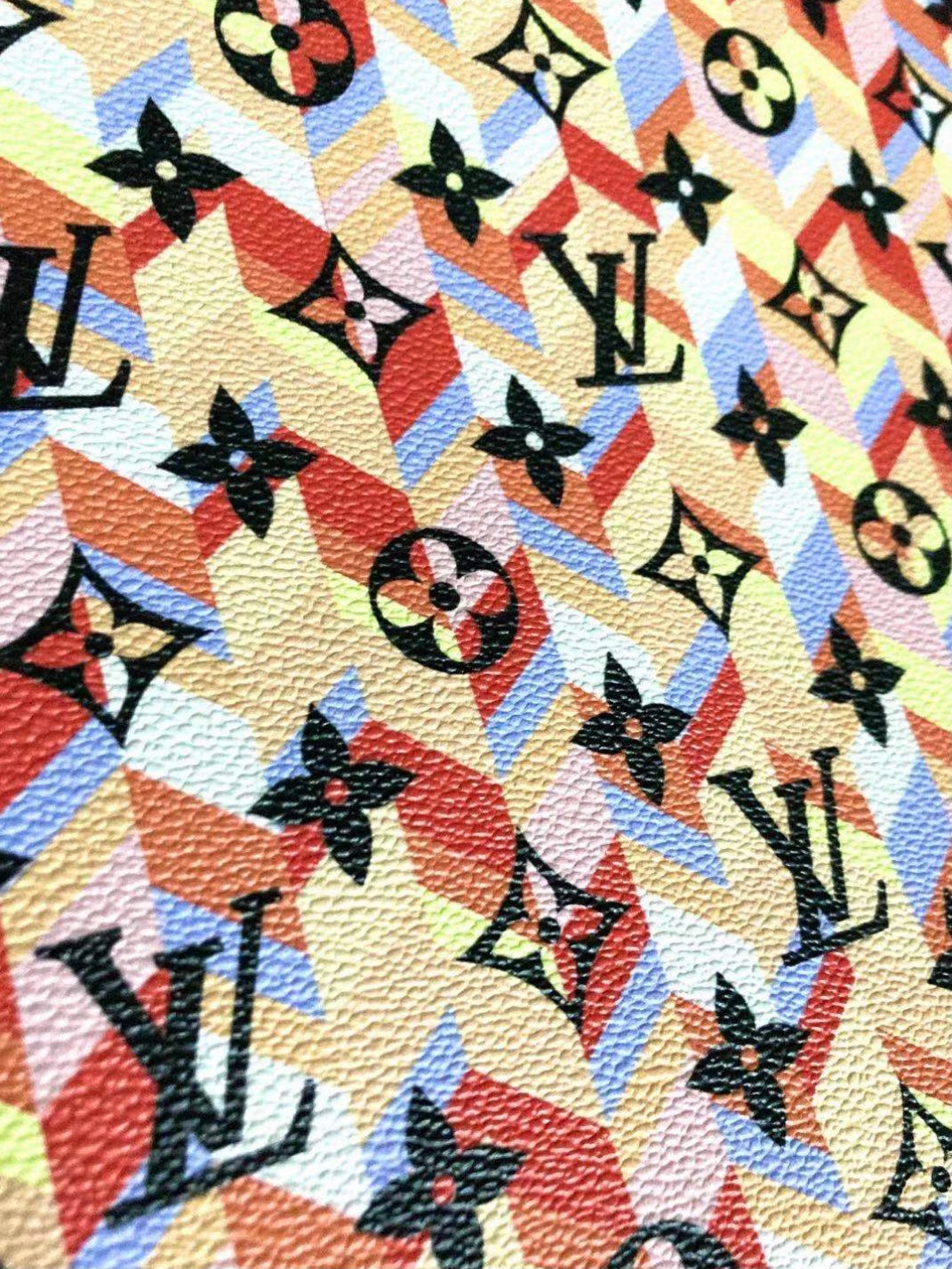 Colorful Geometry LV Vinyl Leather for Custom Shoes