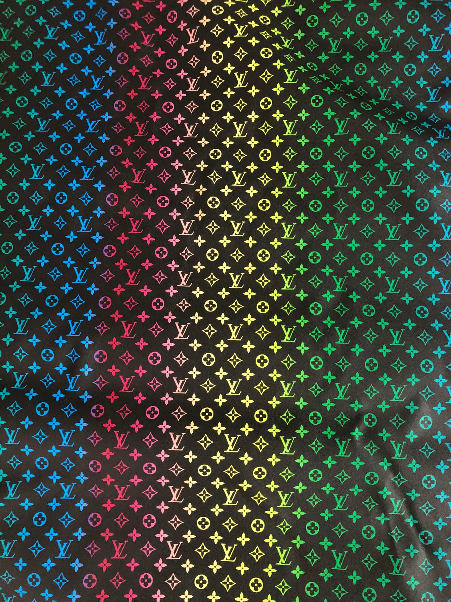 Colorful Rainbow LV Designer Vinyl for Custom Bag DIY Sewing