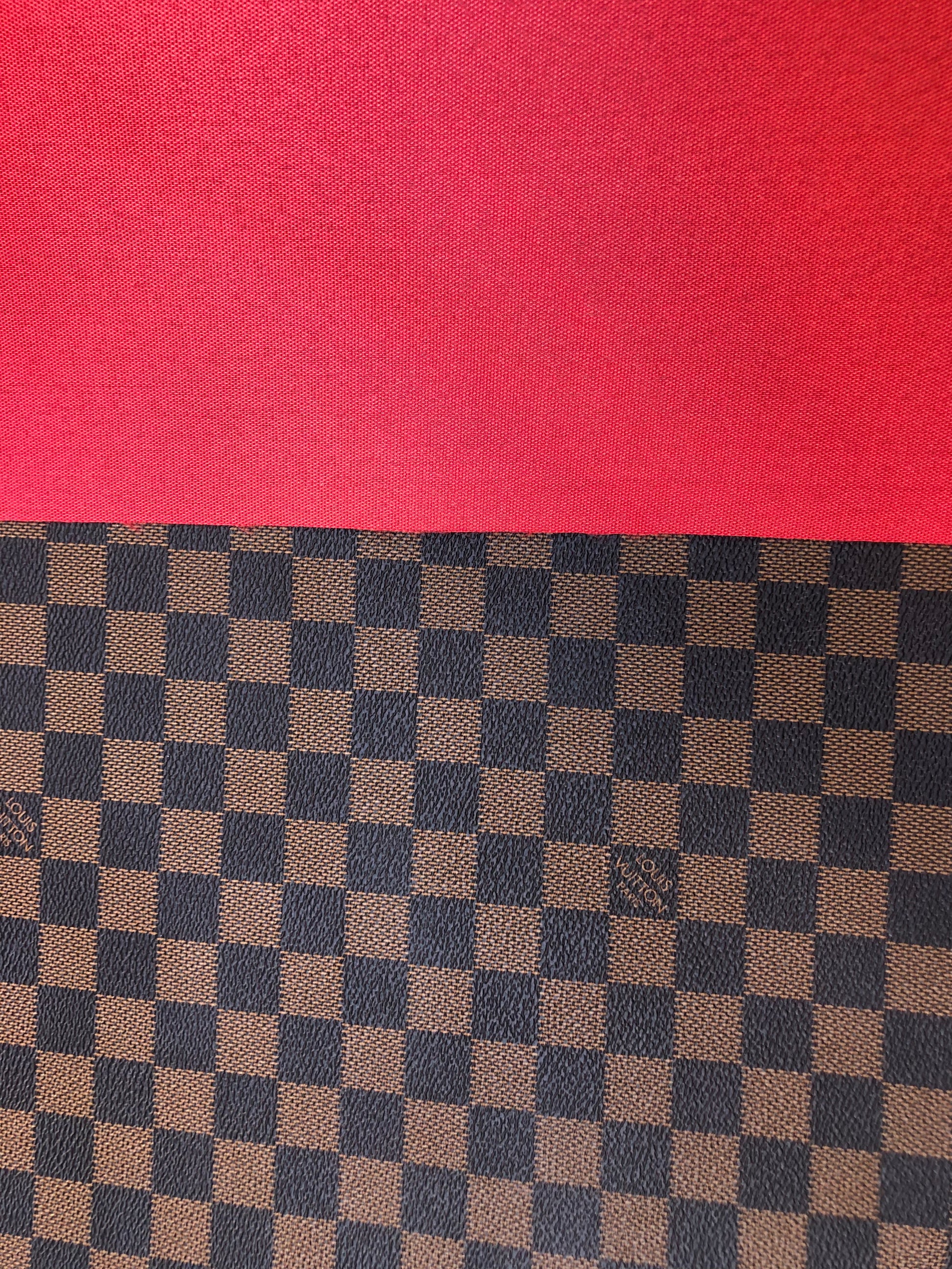 Brown LV vinyl Damier check pattern leather fabric by yard for wallet –  MingFabricStore