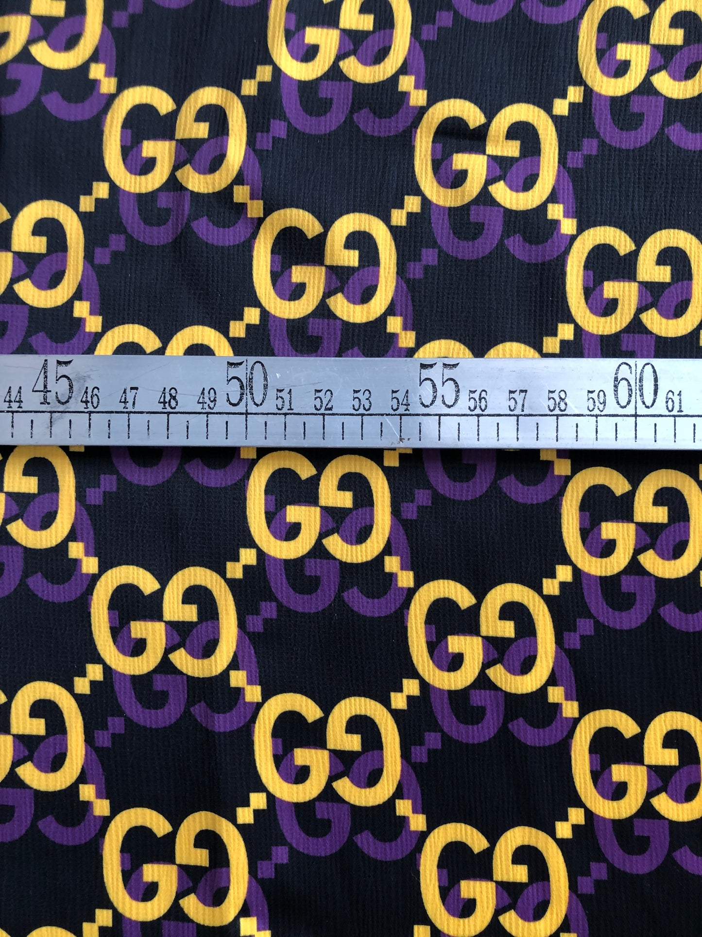 Handmade Yellow Gucci Designer Satin fabric for DIY Sewing