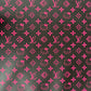 Black Background Pink Hello Kitty LV Vinyl Leather for Custom Sneakers Upholstery