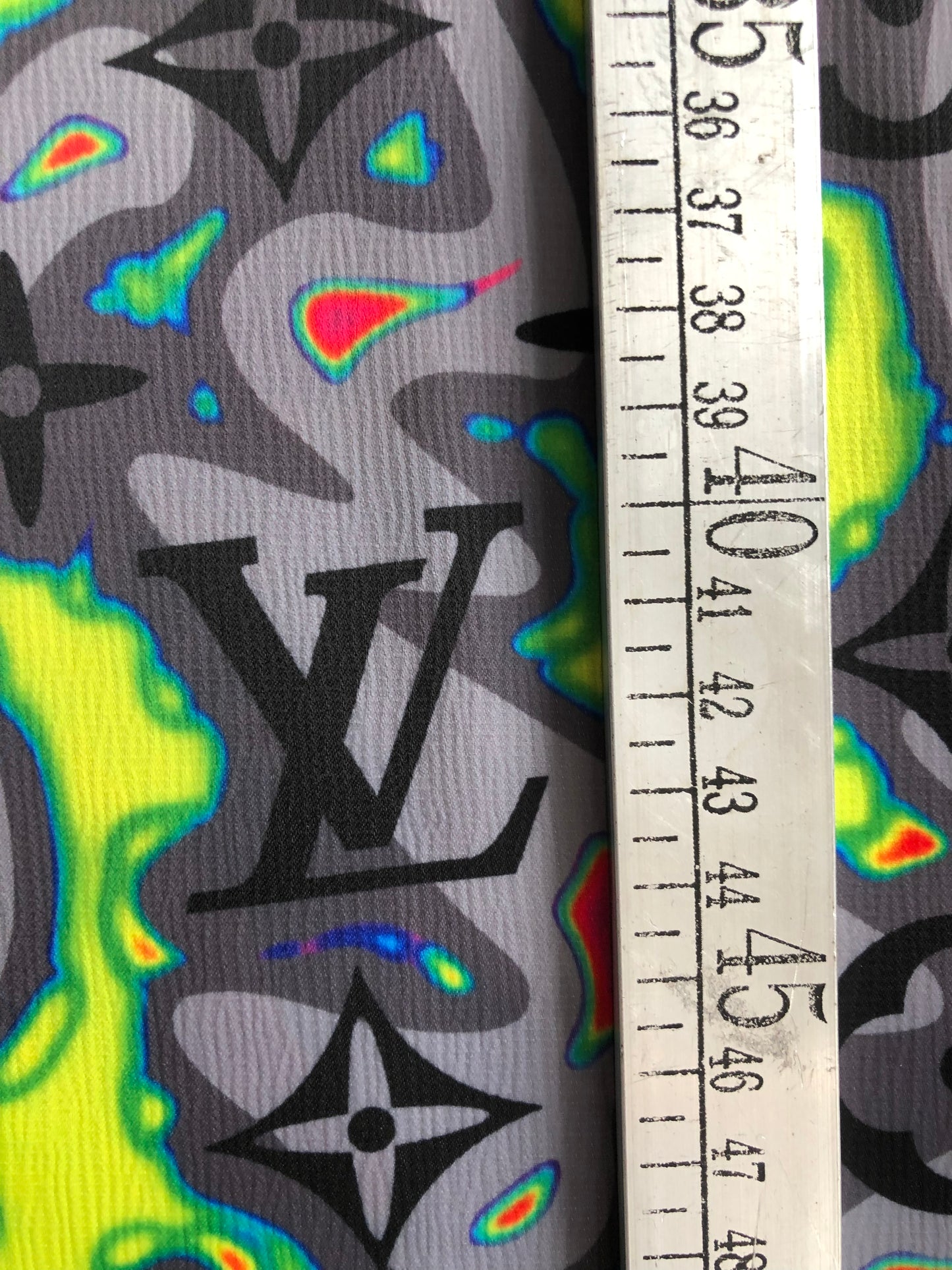 Colorful Handpainted Lv Satin Fabric for Custom DIY Pajamas