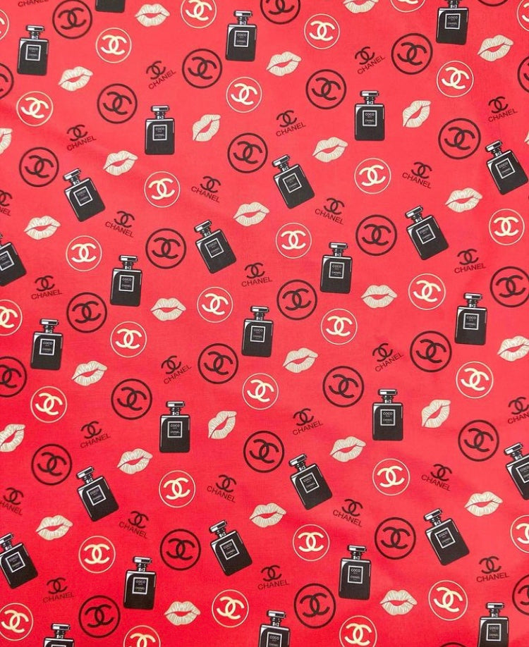 Designer Red Chanel Leather Fabric for Custom Shoes DIY Crafts