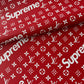 Red Supreme Lv Vinyl Leather for Custom Sneakers Bag