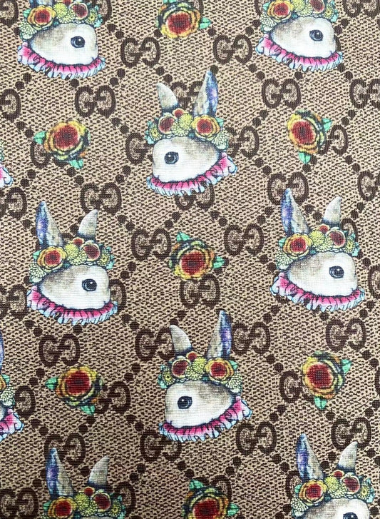 Easter Bunny Gucci Vinyl Leather for DIY Sewing Crafts Custom