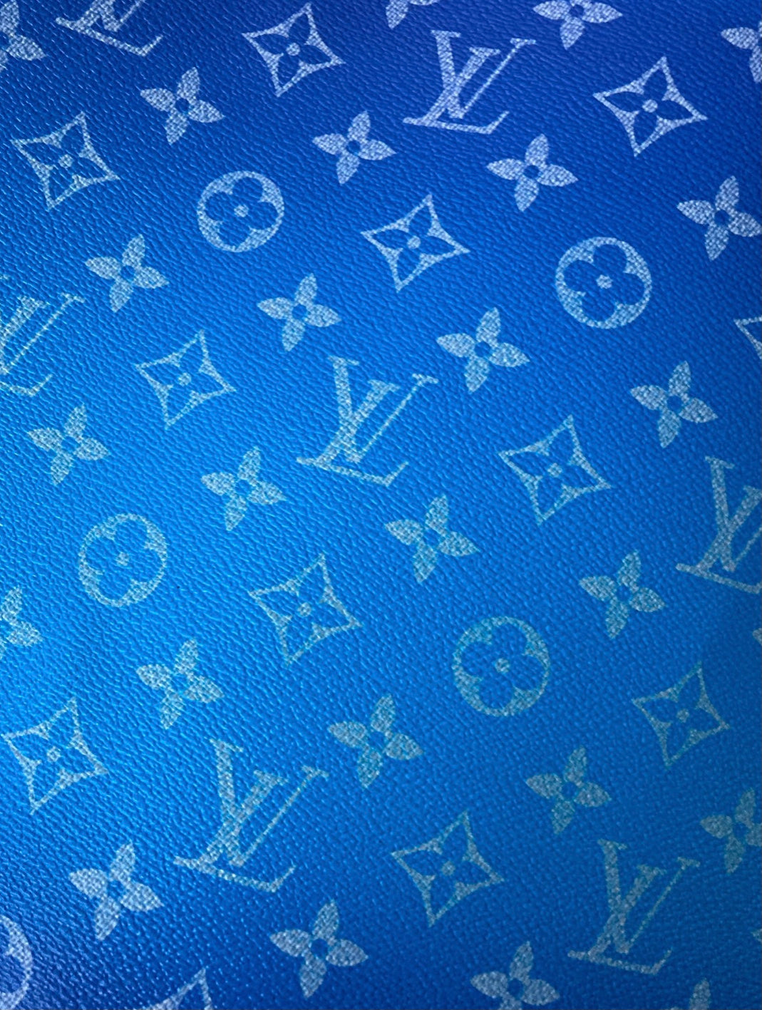 Blue Gradients LV Leather Fabric for Bag Custom