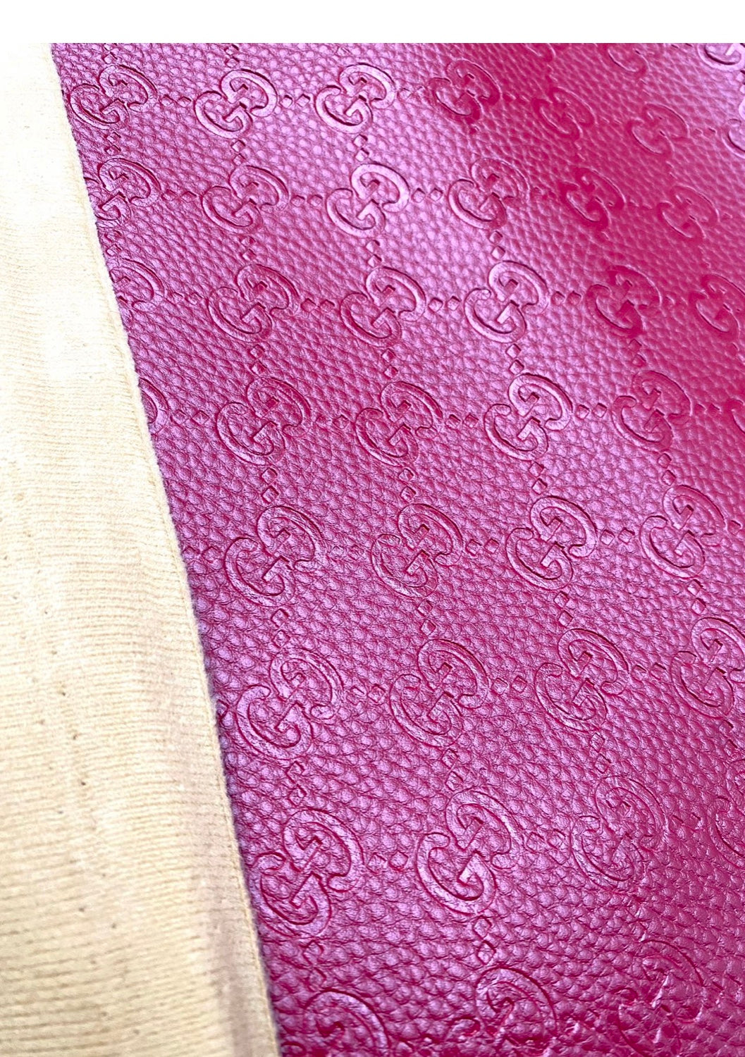 Pure Red Gucci Embossed Leather for Custom Car-interior Furniture
