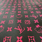 Black Background Pink Hello Kitty LV Vinyl Leather for Custom Sneakers Upholstery