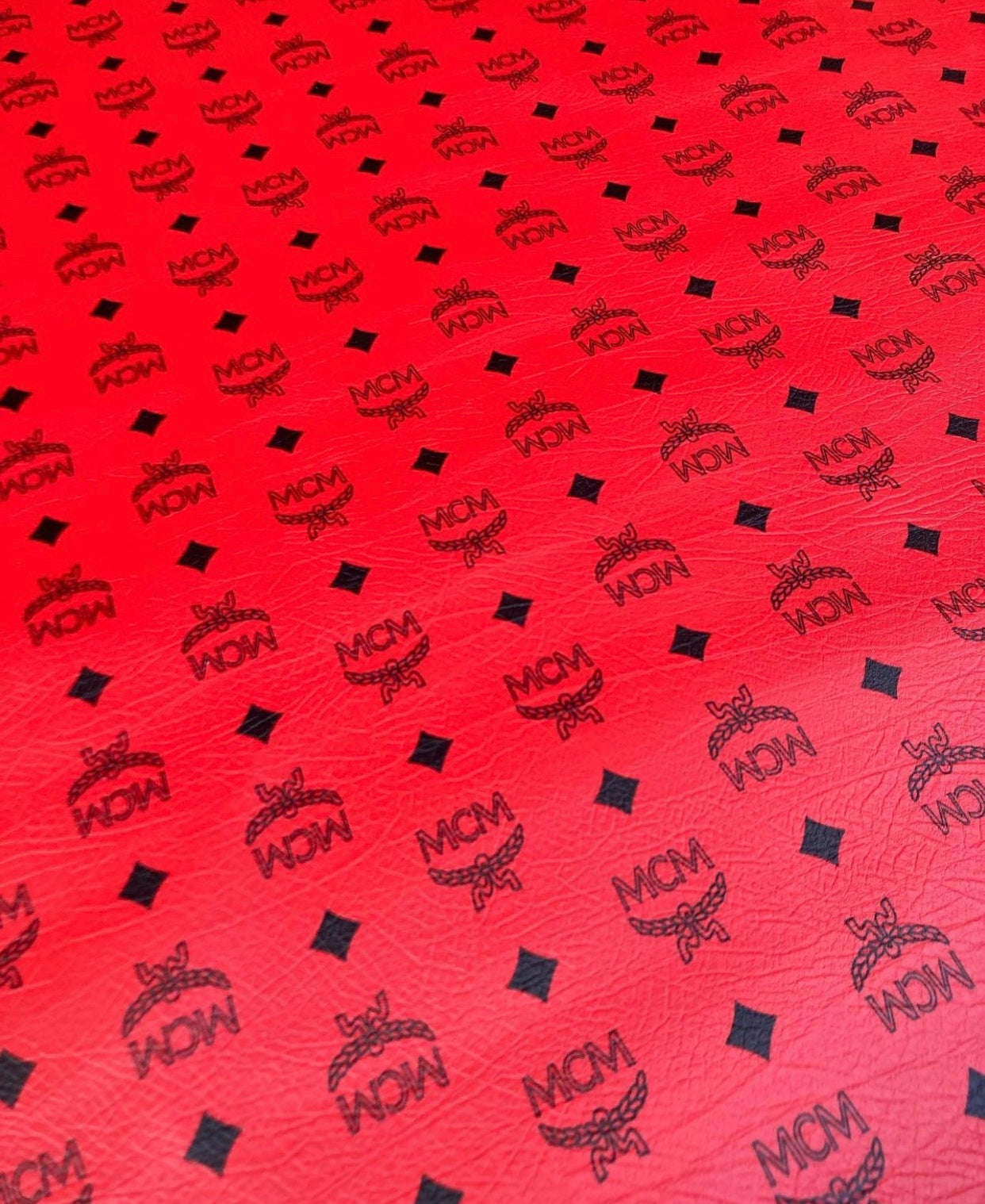 Handmade Red MCM Designer Vinyl for Custom Sneakers Bags