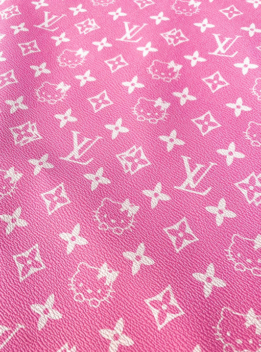 Pink Hello Kitty LV Vinyl Leather for Custom Sneakers DIY Crafts