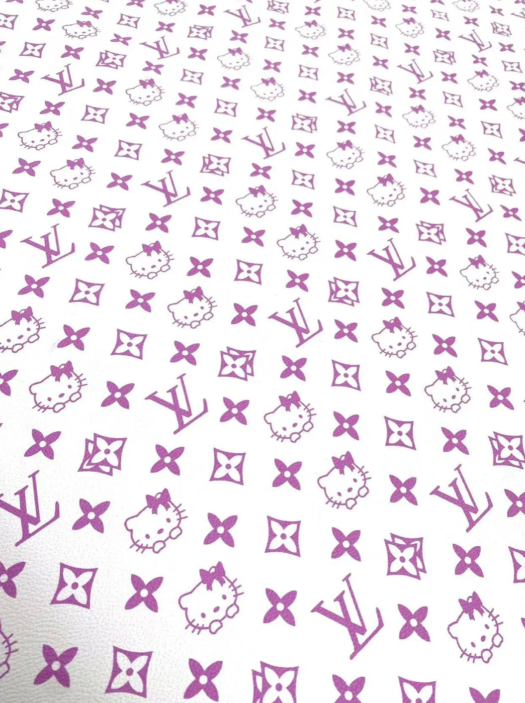 Purple Hello Kitty LV Vinyl Leather for Custom Sneakers DIY Crafts