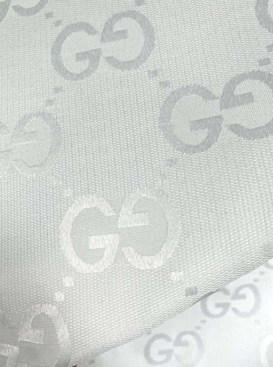 Classic White Gucci GG Big Letter Jacquard Fabric for Custom Bag Jacket