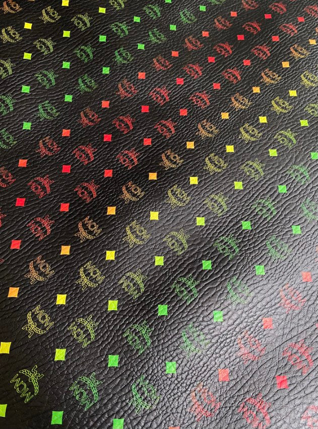 Colorful MCM Designer Vinyl Leather for Custom Bag DIY Crafts