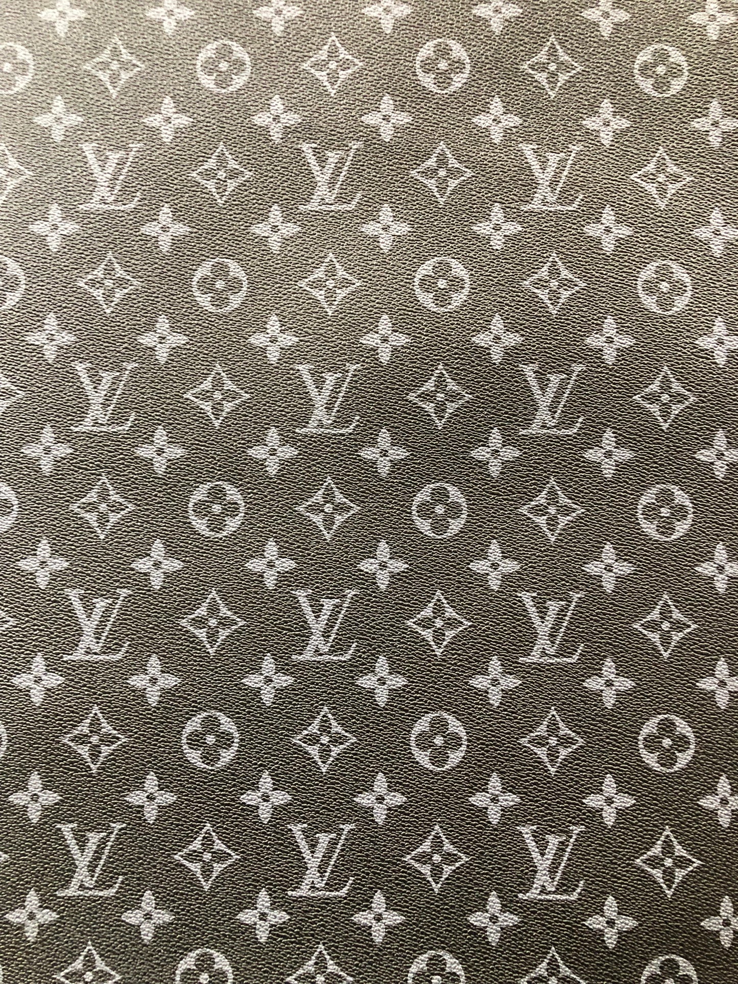 Classic Black Grey LV Leather Fabric for Bags Handmade Custom