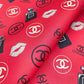 Designer Red Chanel Leather Fabric for Custom Shoes DIY Crafts