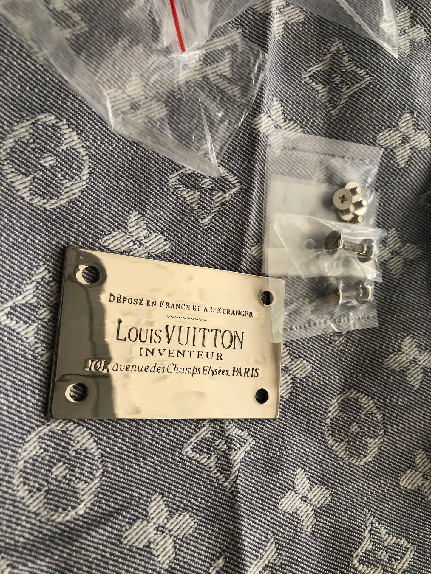 Silver LV Plate for Custom Accessory