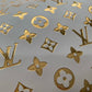 Golden Embossed LV Leather Fabric For Custom