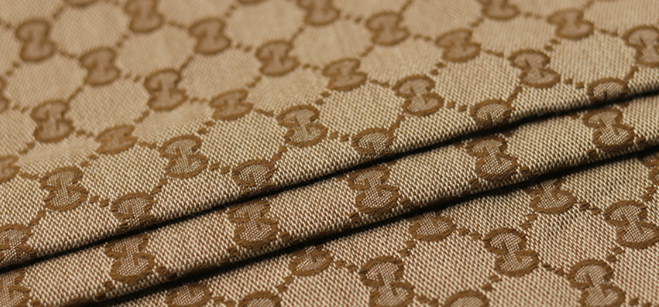 Classic Brown Gucci GG Jacquard Fabric for DIY Crafts Apparel Sold By Yard