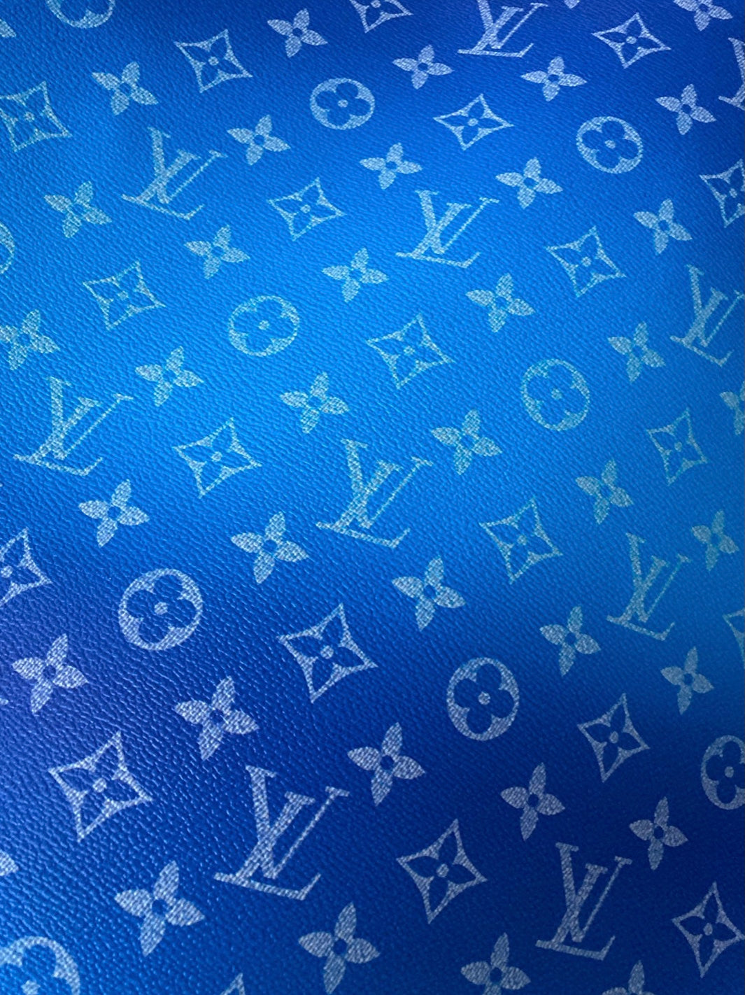 Blue Gradients LV Leather Fabric for Bag Custom