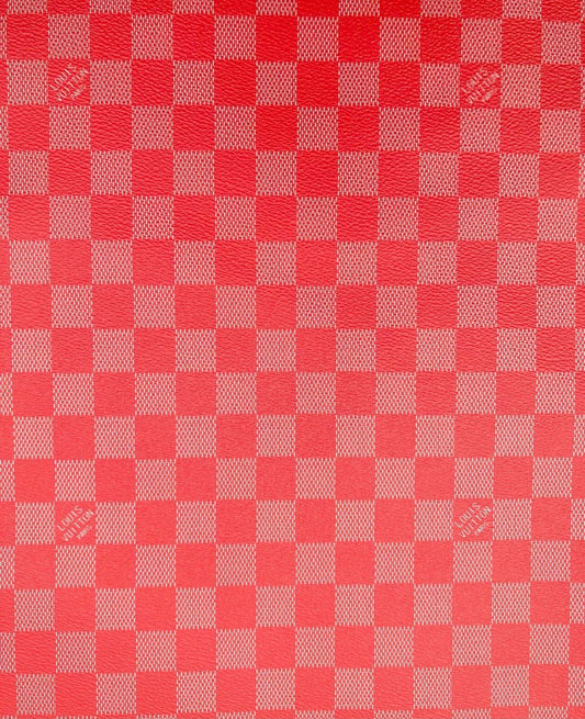 Red Damier check LV Leather for Custom Sneaker Bag