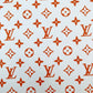 Beautiful Orange LV Vinyl Leather for Custom Shoes Crafts