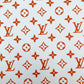 Beautiful Orange LV Vinyl Leather for Custom Shoes Crafts By The Yard