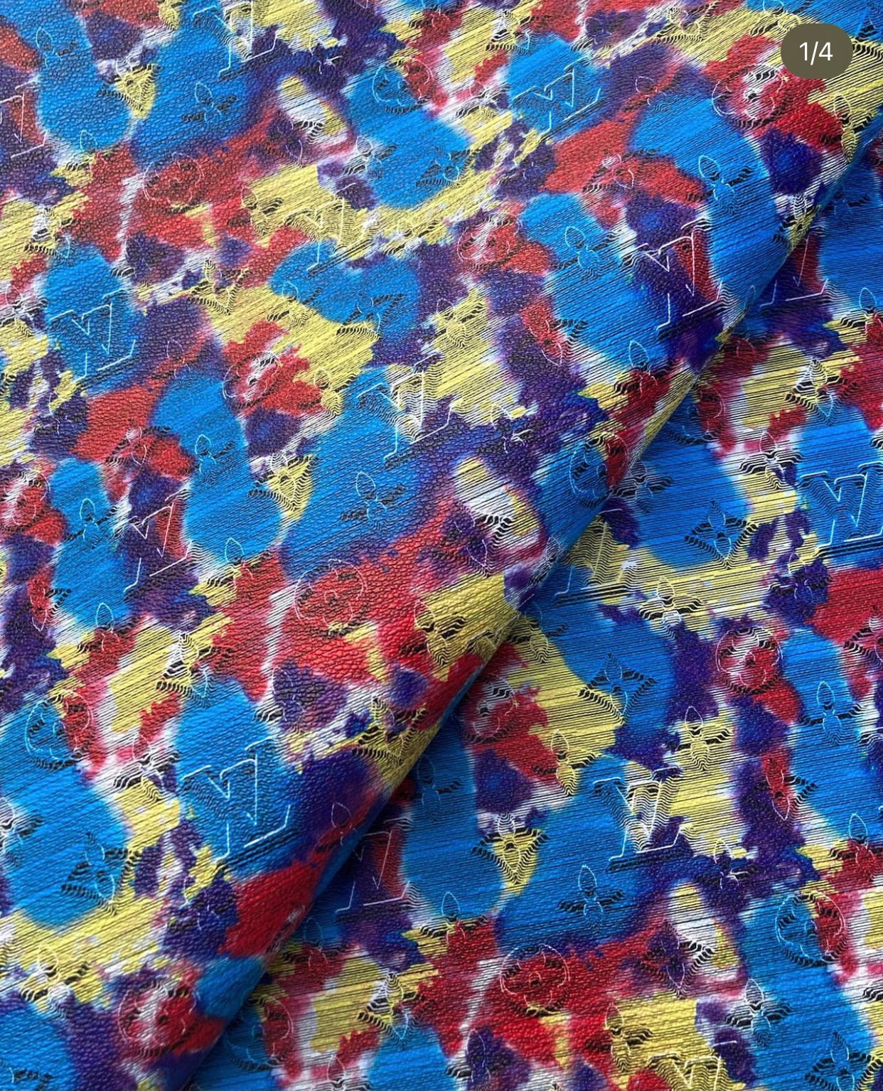Camouflage Lv Vinyl Leather for Custom Sneakers Upholstery