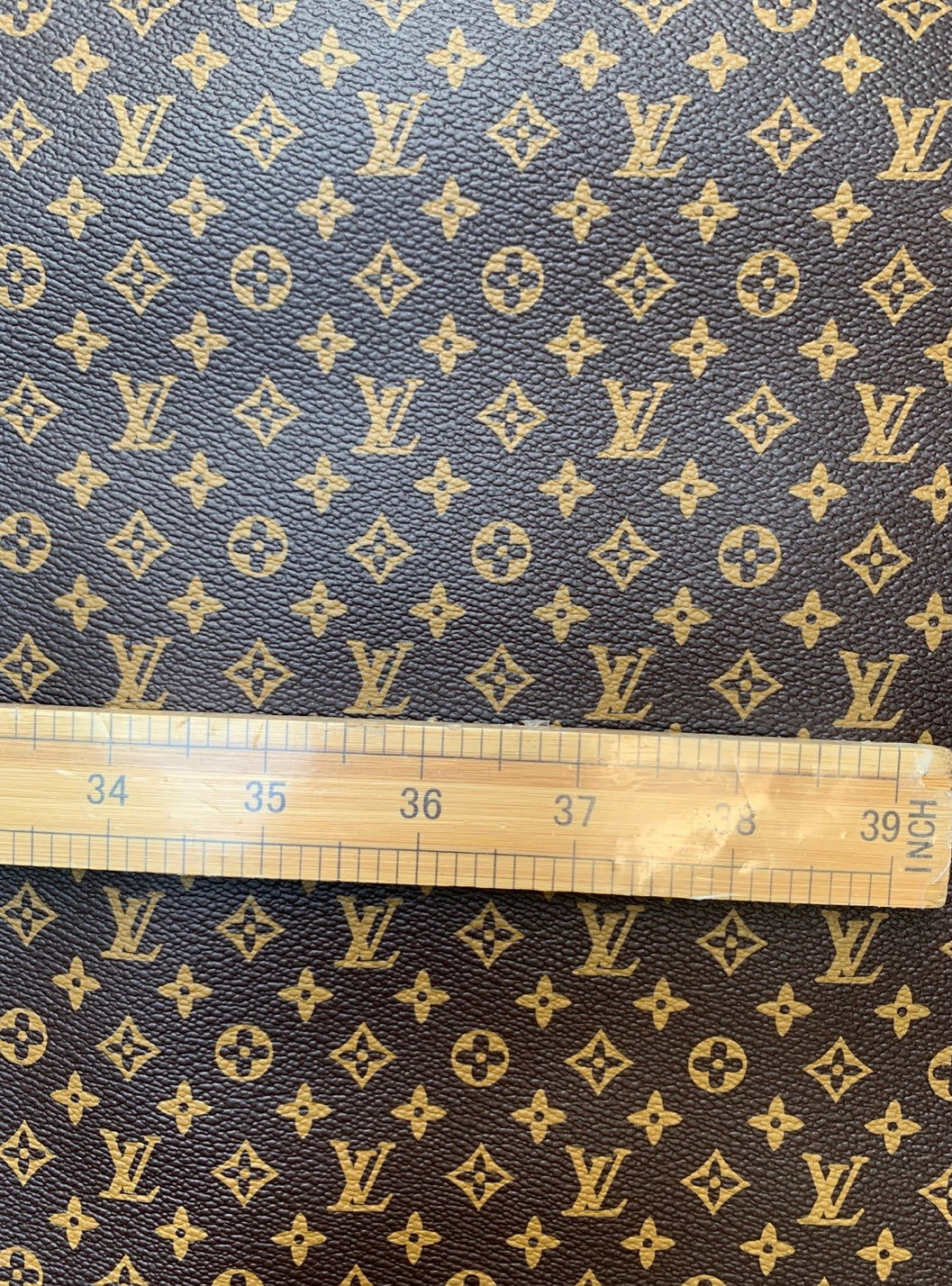 Classic Small Letter LV Brown Vinyl Leather for Custom DIY Sneakers