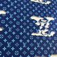 Blue LV Cloud Pattern Leather Fabric For Bag And Shoe Custom