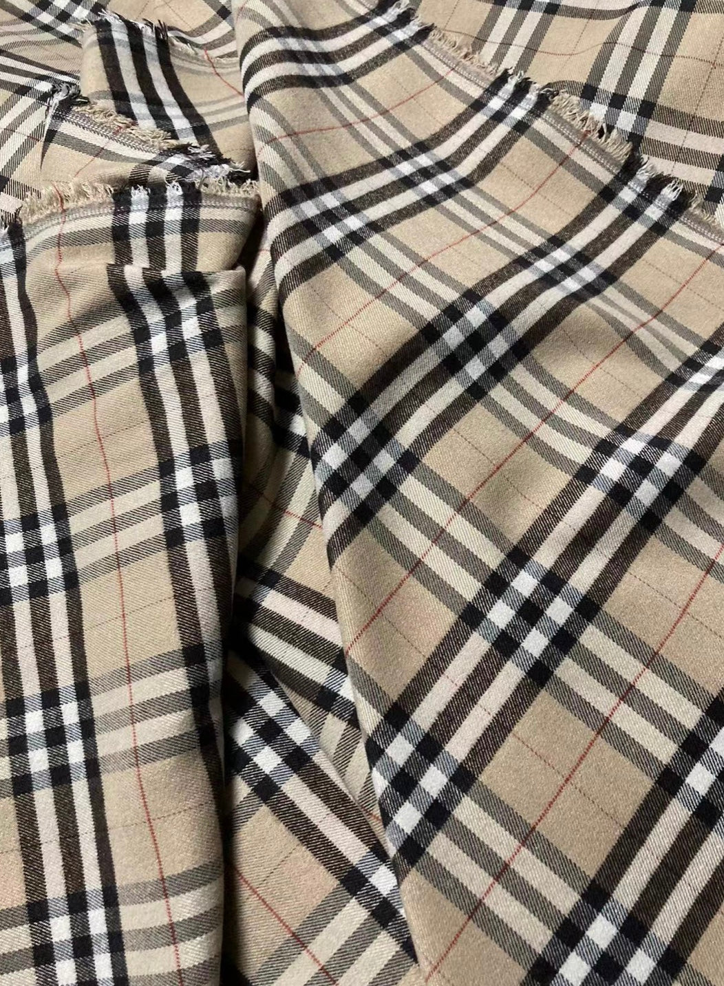 Burberry Check Cotton Brushed Cozy Fabric for Clothing