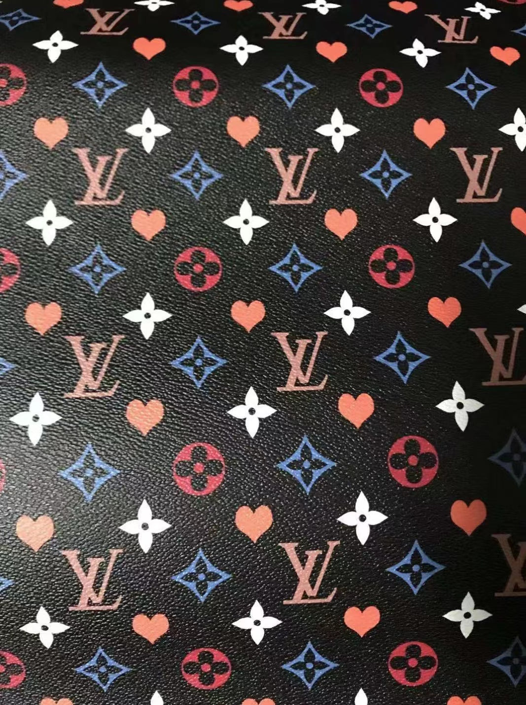 New Trending LV Heart Leather Fabric For Bag