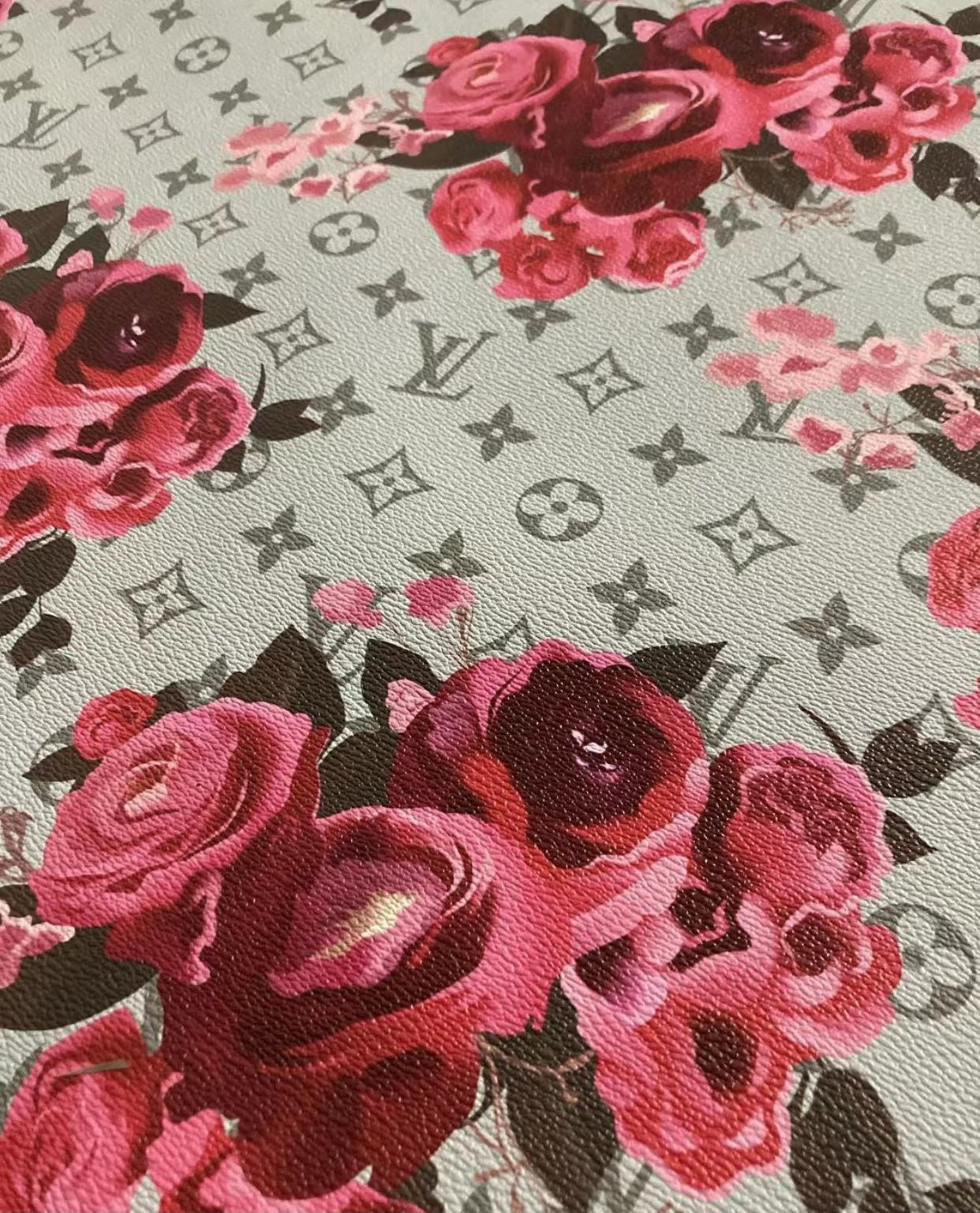 Rose Crafts Handmade LV Designer Leather Fabric for Custom Sneakers and Bag