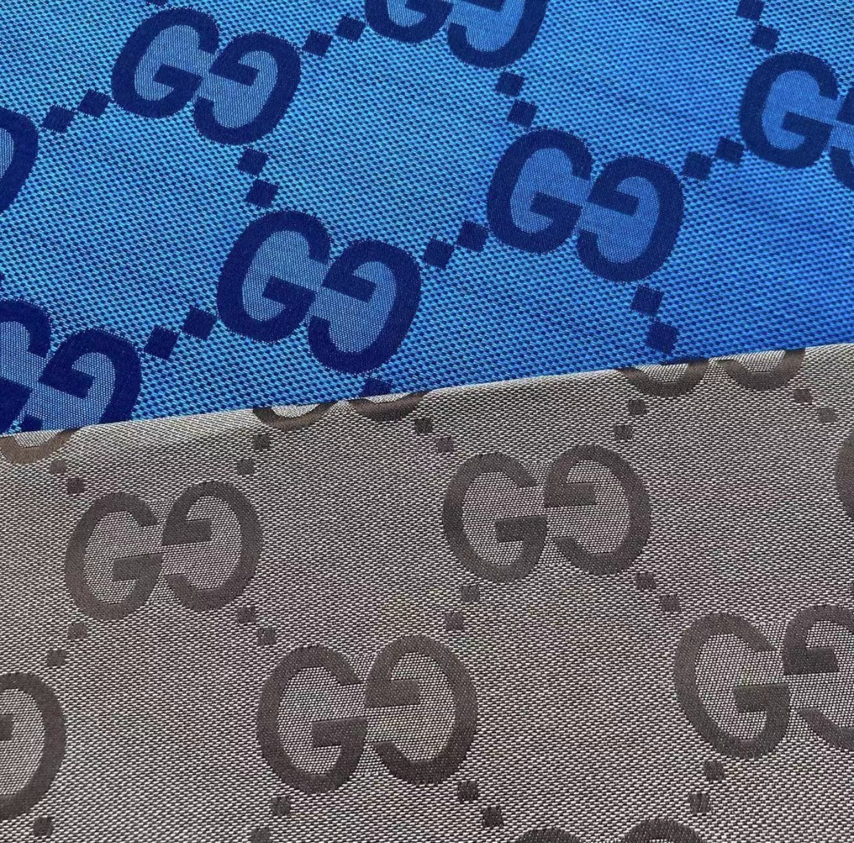 Sewing Cotton Fabric Blue Big Gucci GG Material for Custom Suit