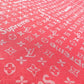 Red Supreme LV Denim Jean Sewing fabric Sell By Yard