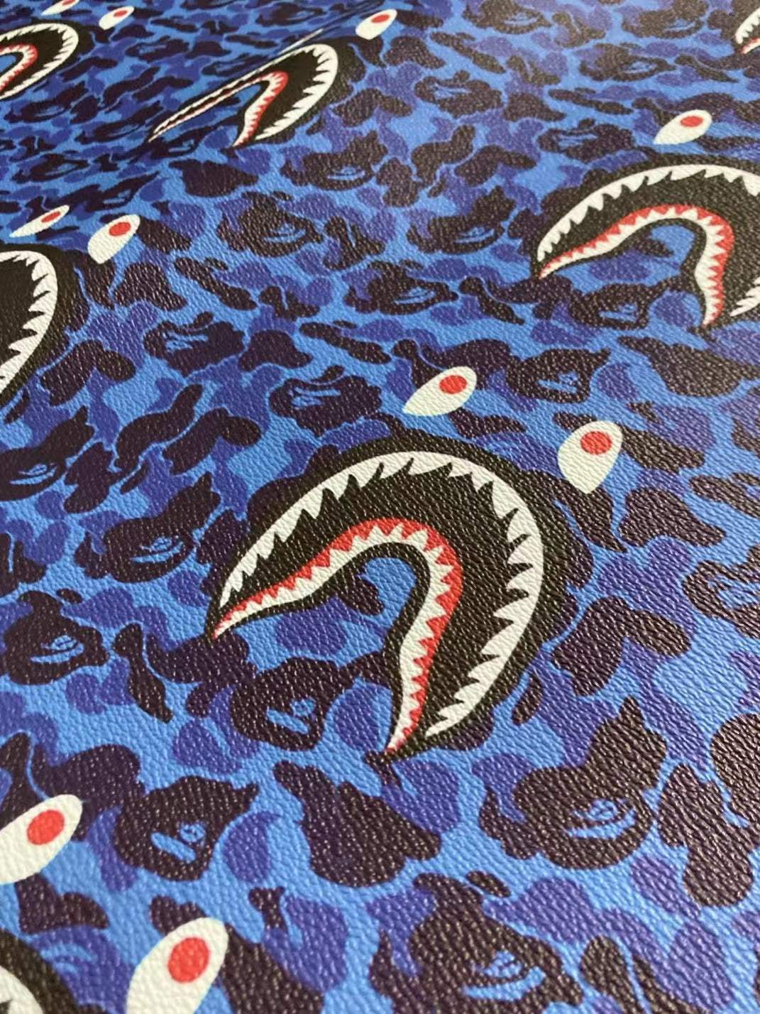 Bape Fashion Shark Camo Custom Handmade Leather