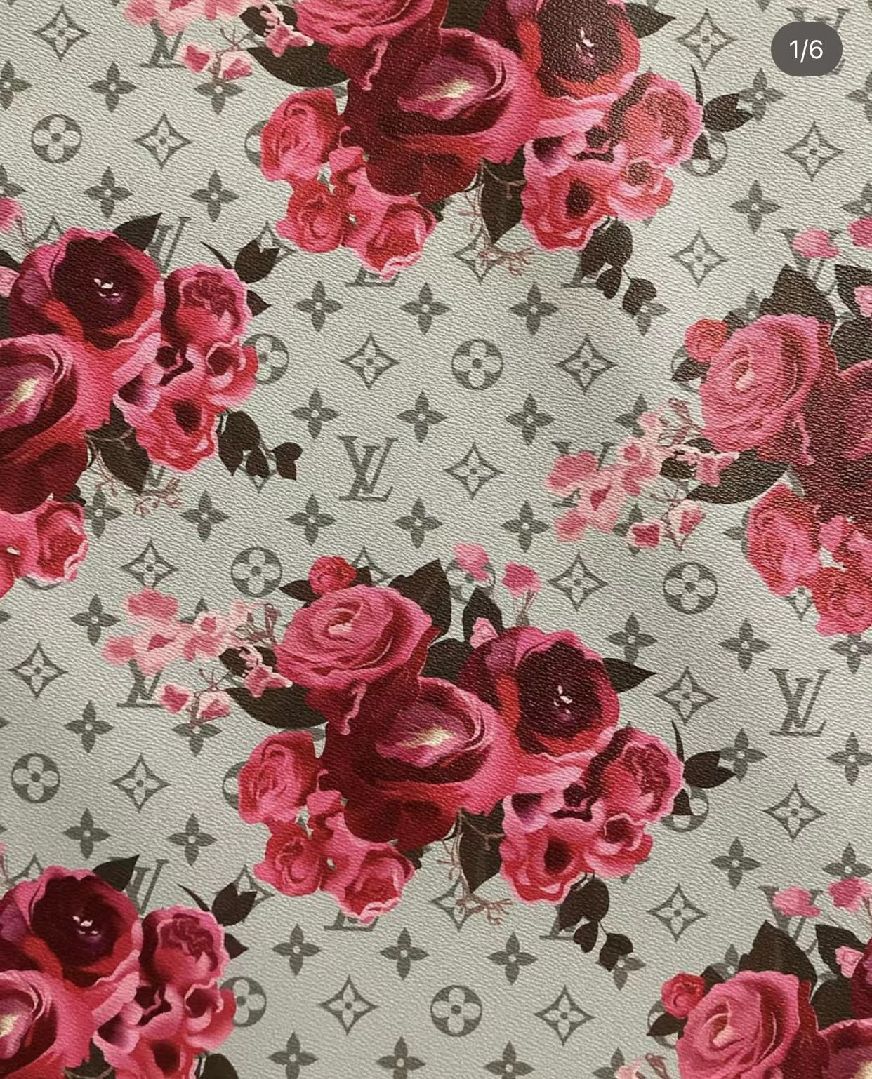 Rose Crafts Handmade LV Designer Leather Fabric for Custom Sneakers and Bag