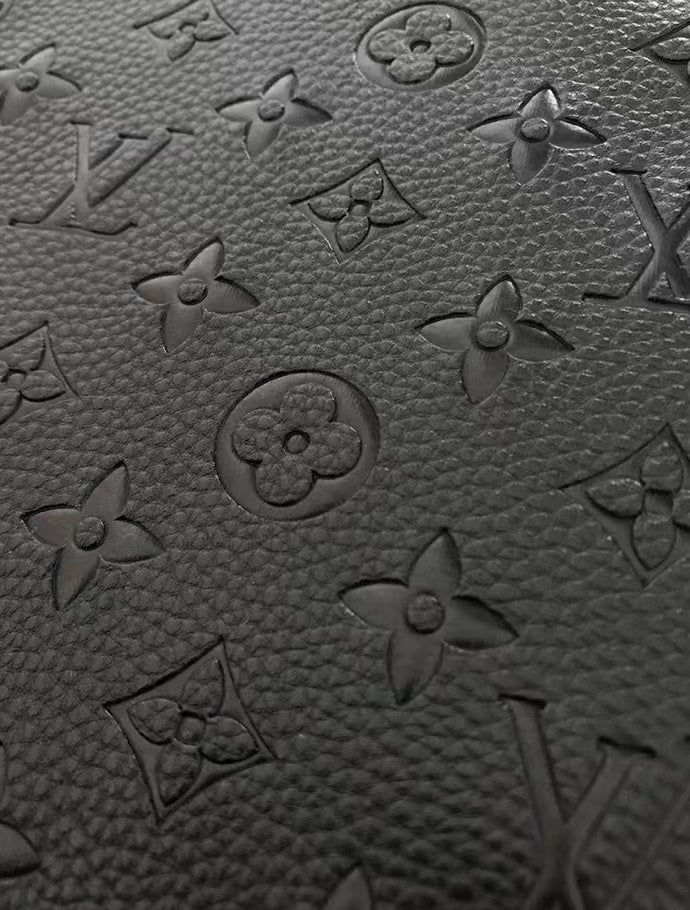 Black/White Embossed LV Vinyl leather Sell By Yard