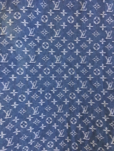 Classic LV Blue Denim Woven Fabric