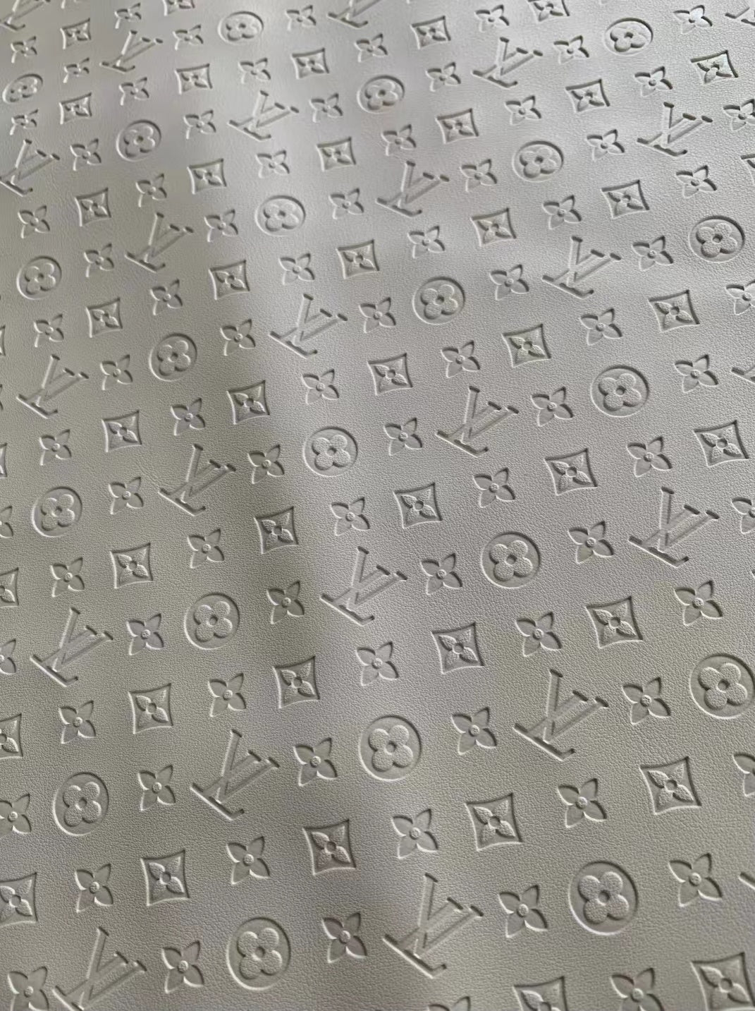 Small Letter White Embossed LV Sold by Yard